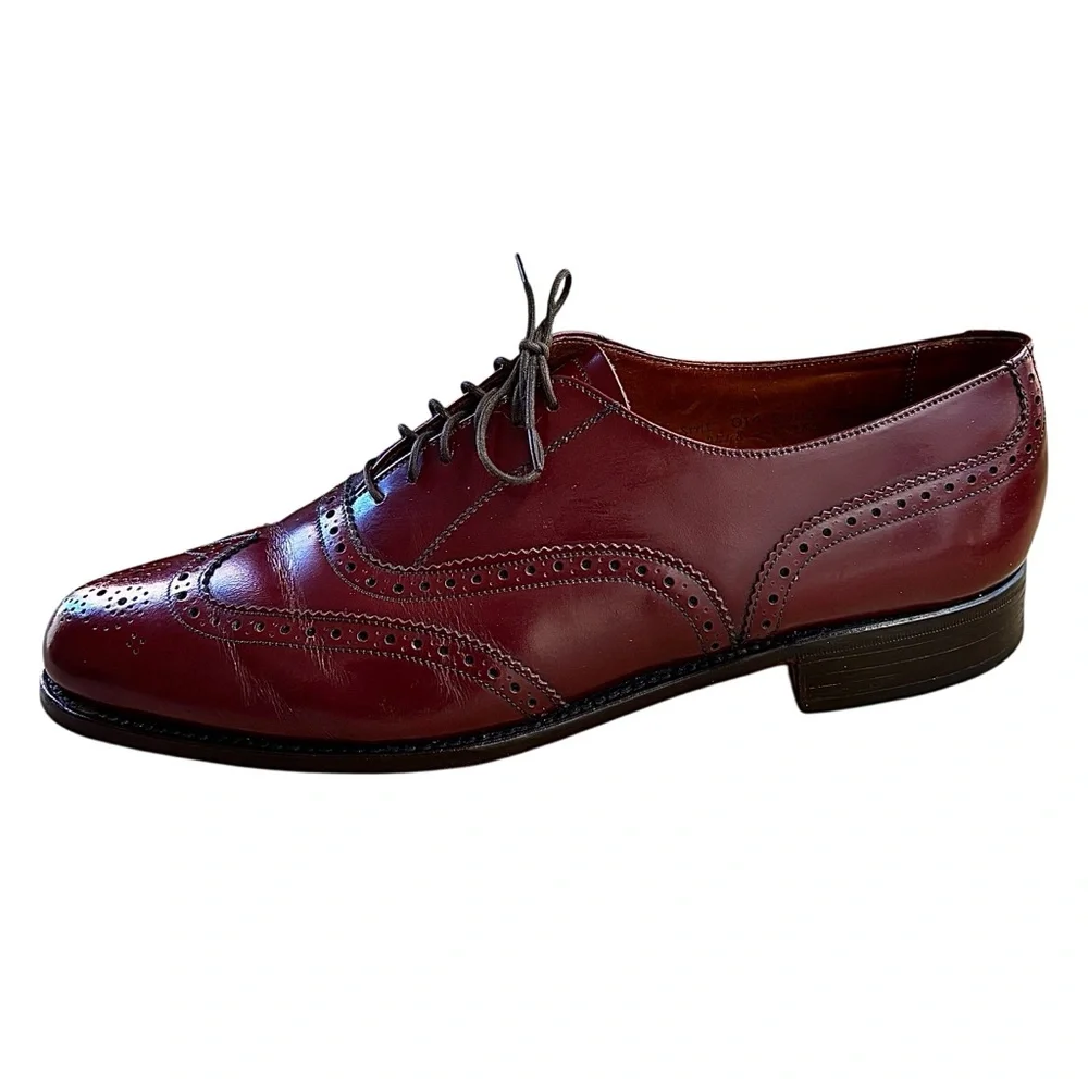 🍁GRENSON Royal Windsor Saphir Red Leather Wingtip Oxfords🍁 - Picture 6 of 14